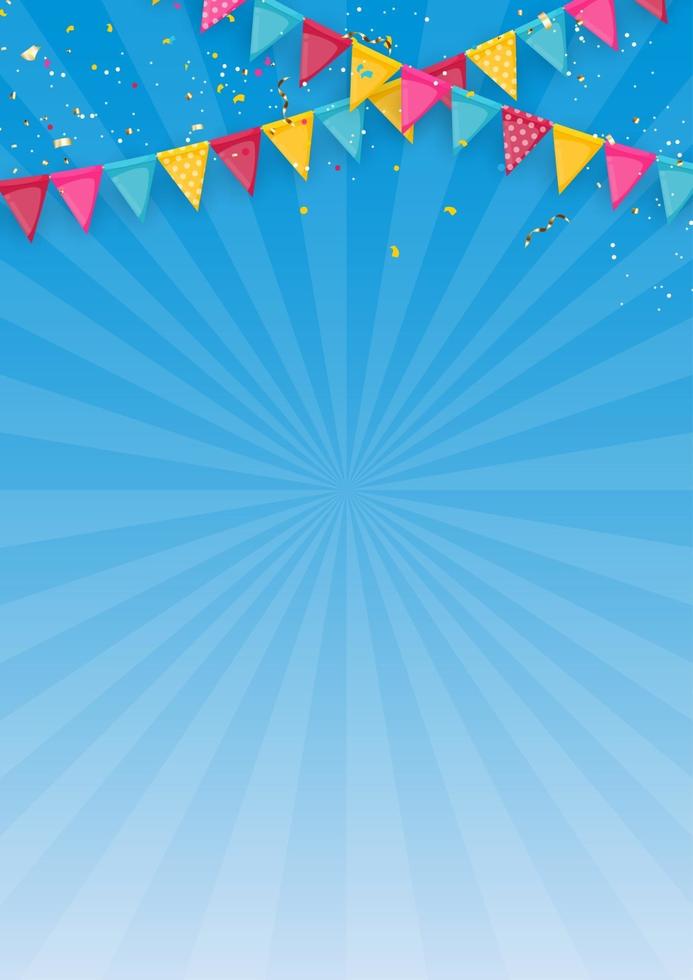 Banner with garland of flags and ribbons vector