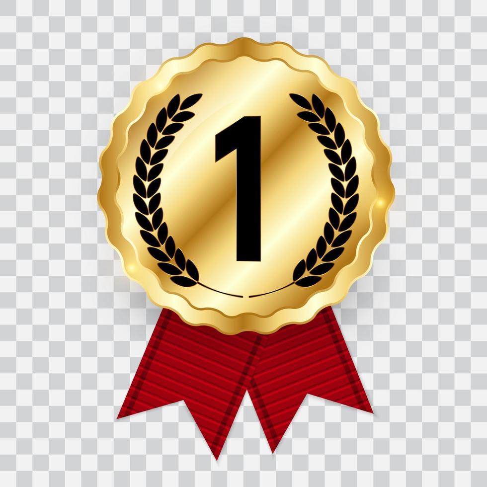 Gold medal Icon First place vector