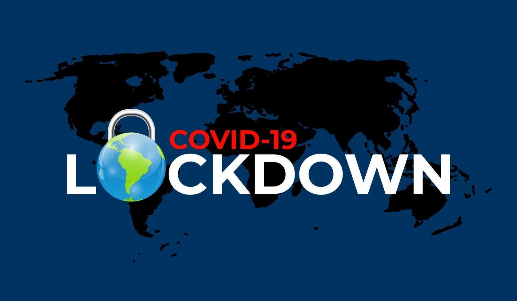 colored covid 19 World Lockdown Concept vector