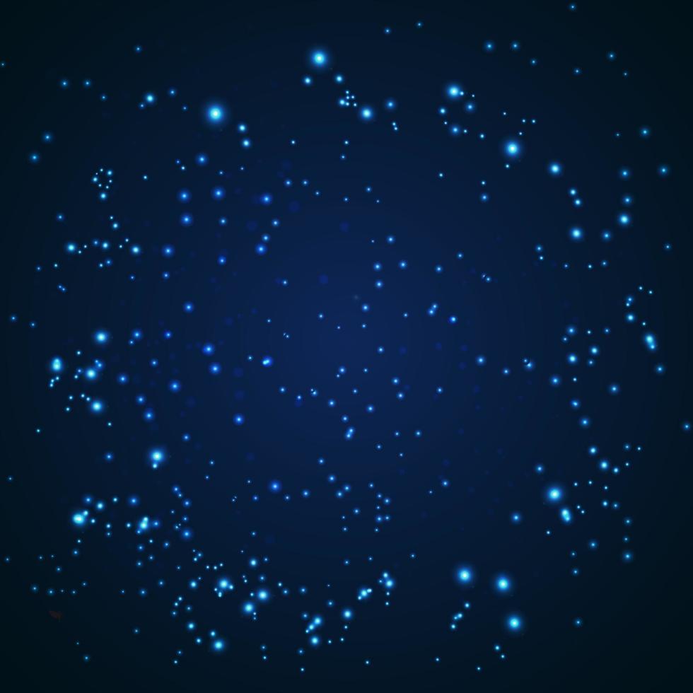 cielo nocturno brillante oscuro con fondo de estrellas vector