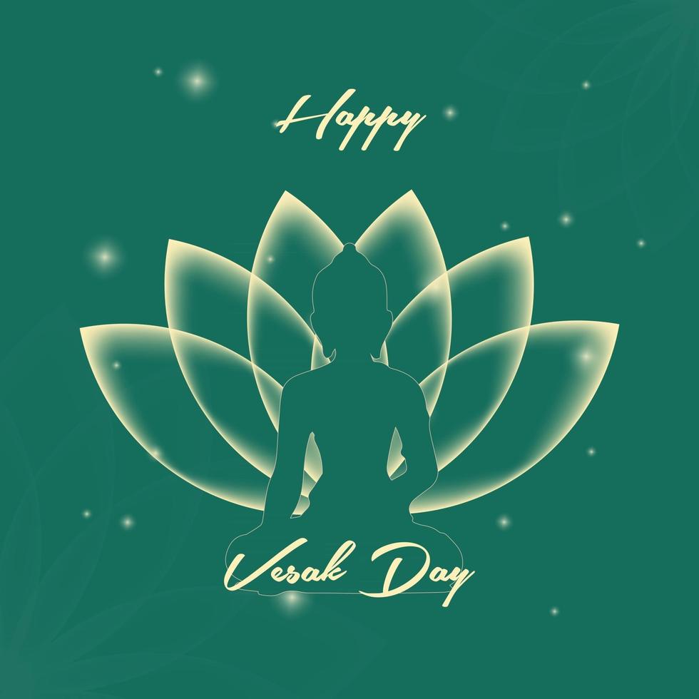 Vesak day Social Media Post Vector with transparent lotus background