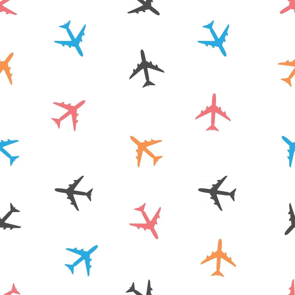 Airplane Seamless Pattern on Background vector