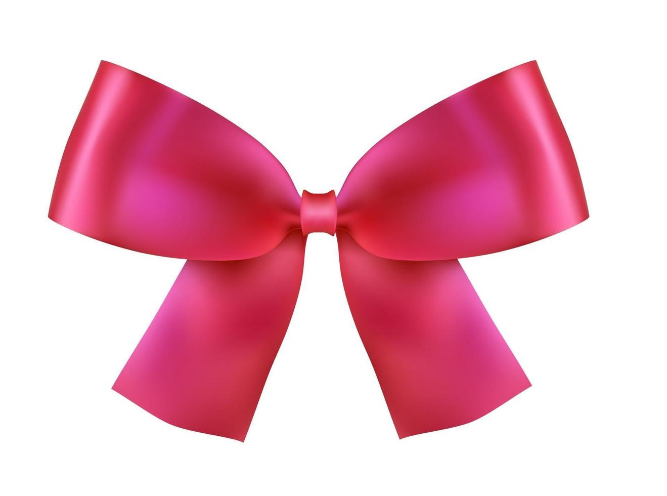 Realistic Pink Silk Bow on white vector