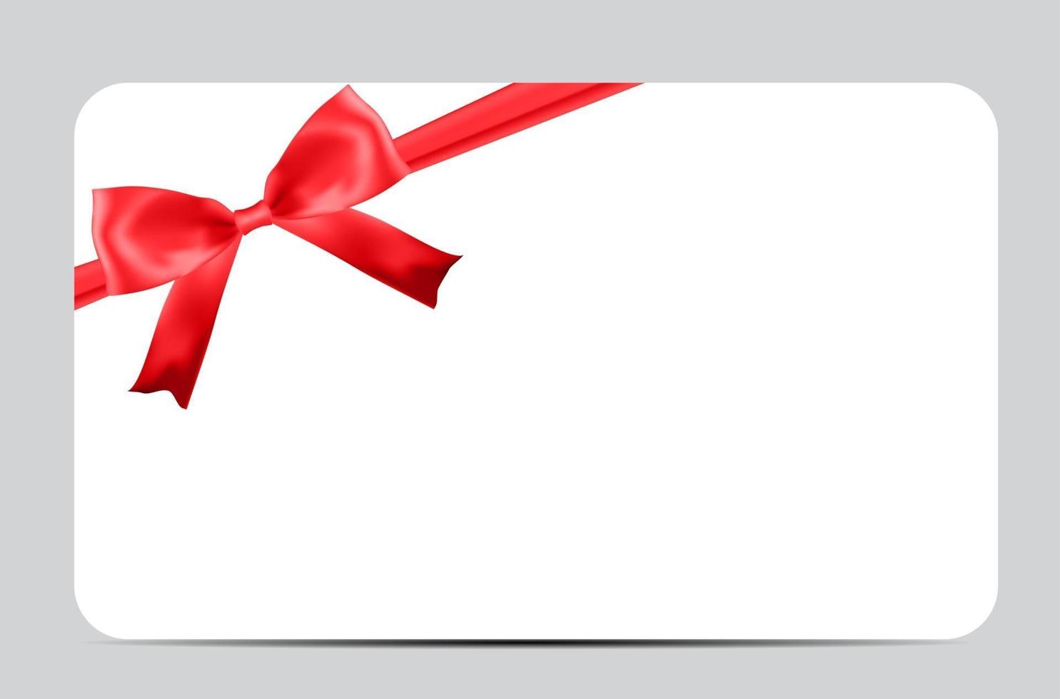 Blank Gift Card Template with Red Bow and Ribbon vector