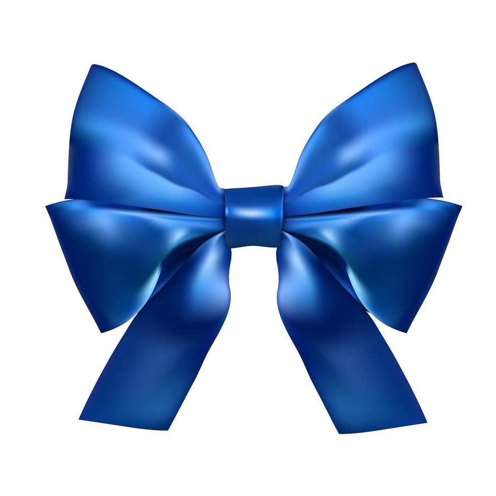 Realistic Silk Bow on white Vector Illustration