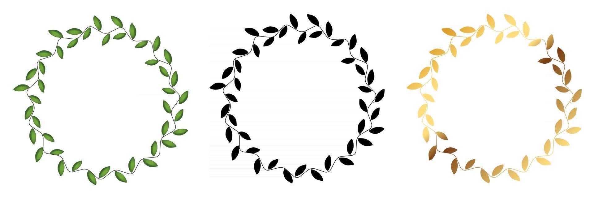 Laurel wreath Collection set isolated on white vector