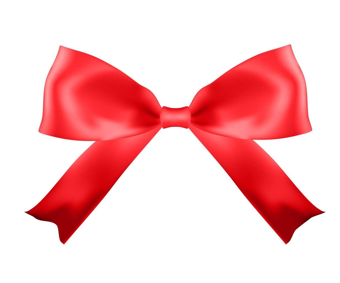 Realistic Red Silk Bow vector