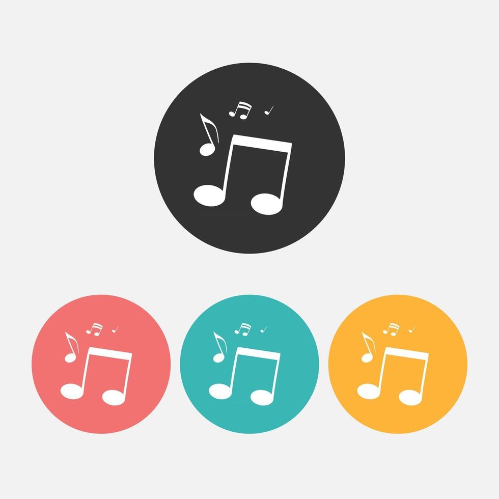 Musical notes Icon isolated on grey vector