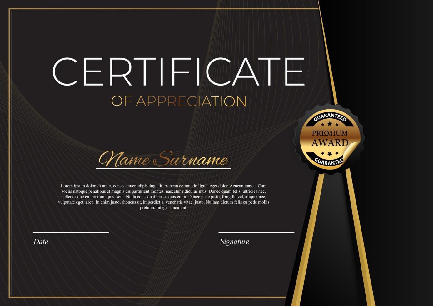 Certificate template Background Award diploma design blank vector