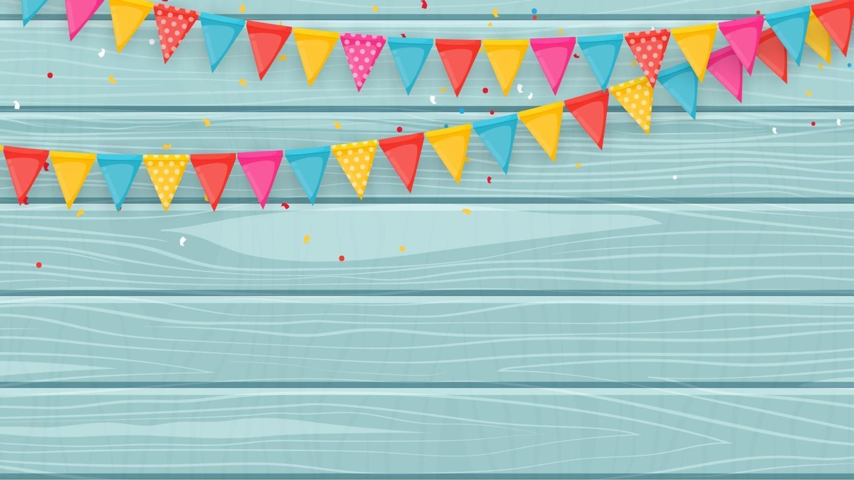 Banner with garland of flags and ribbons vector