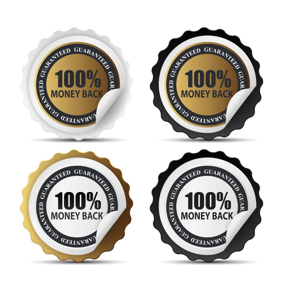 100 Money Back Label Template Sign vector