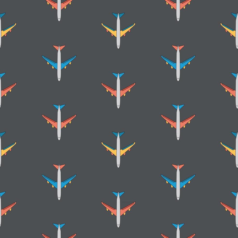 Airplane Seamless Pattern on Background vector