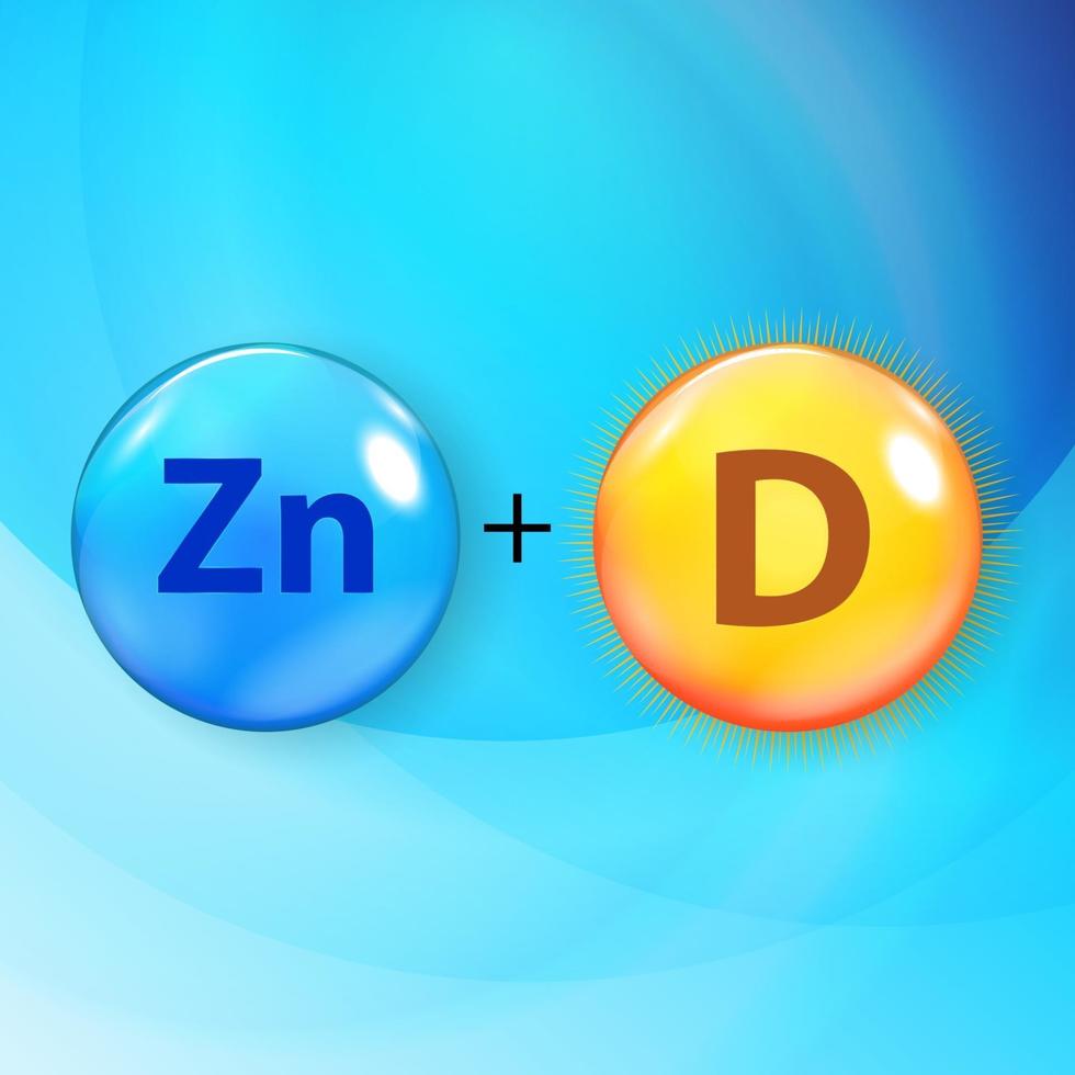 Mineral Zn Zink blue shiny pill capsule icon Vitamin D vector