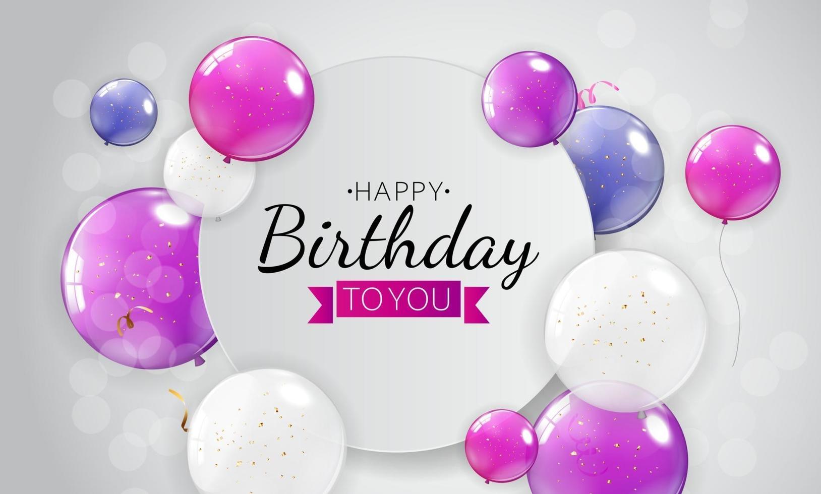 Happy Birthday Background with Balloons vector