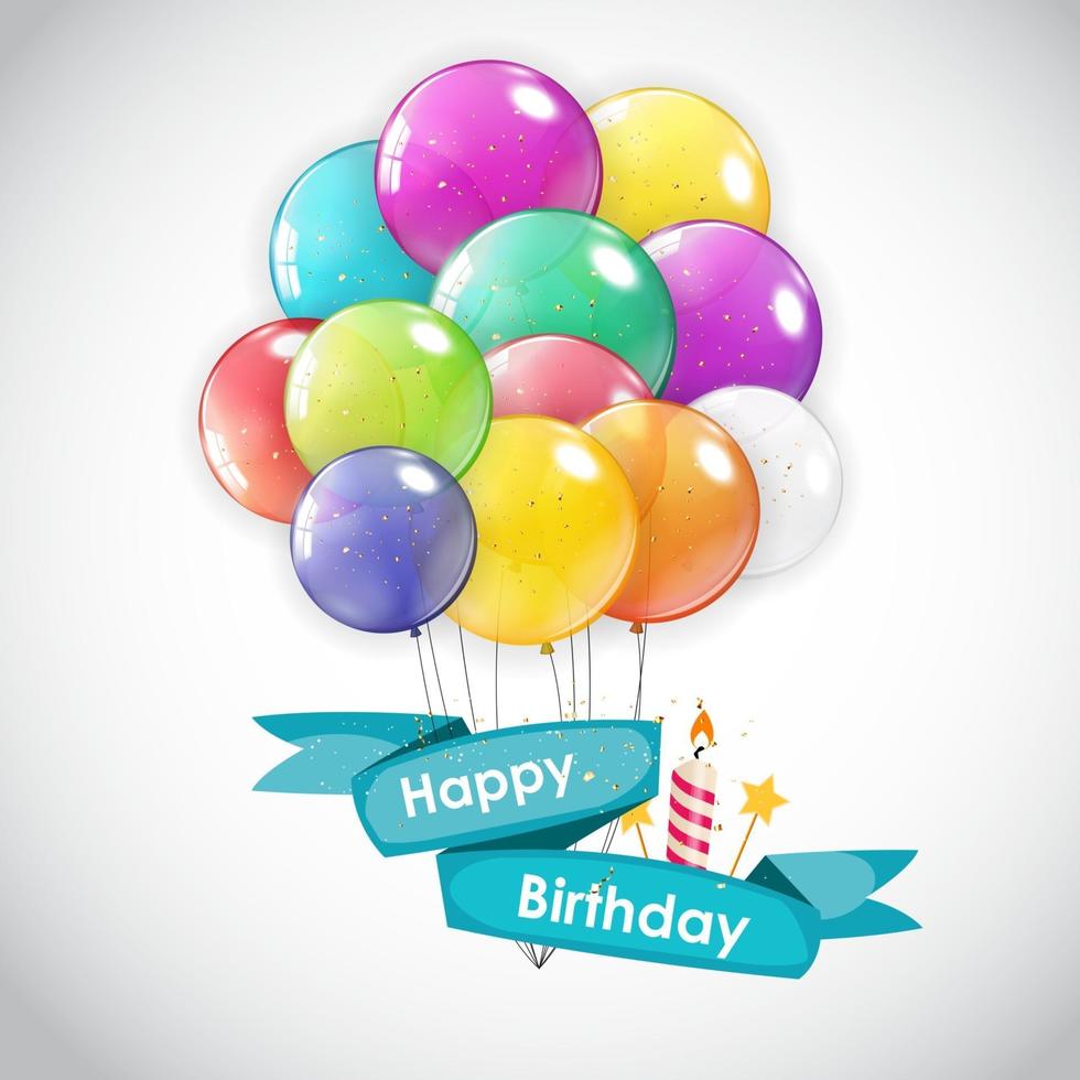 Happy Birthday Background with Balloons vector