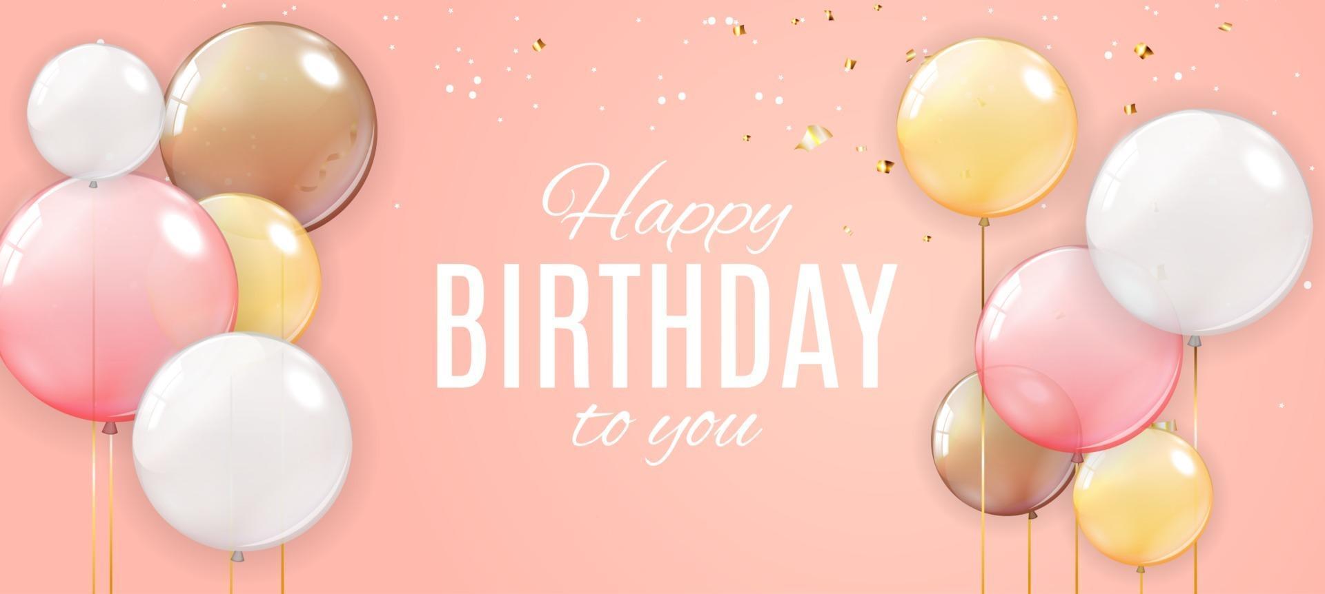 Happy Birthday Background with Balloons vector