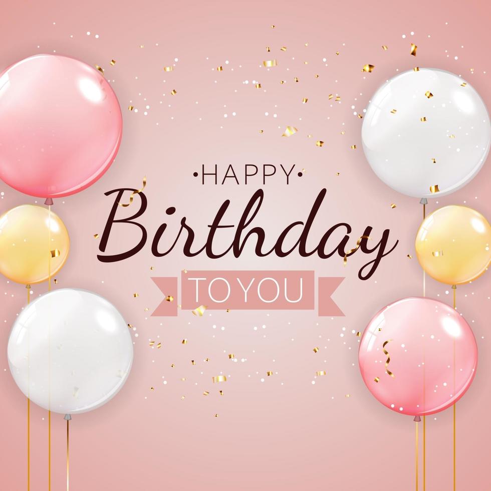 Happy Birthday Background with Balloons vector