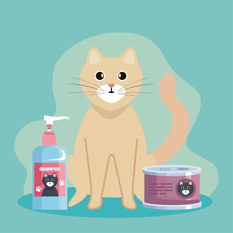 cute cat pet vector