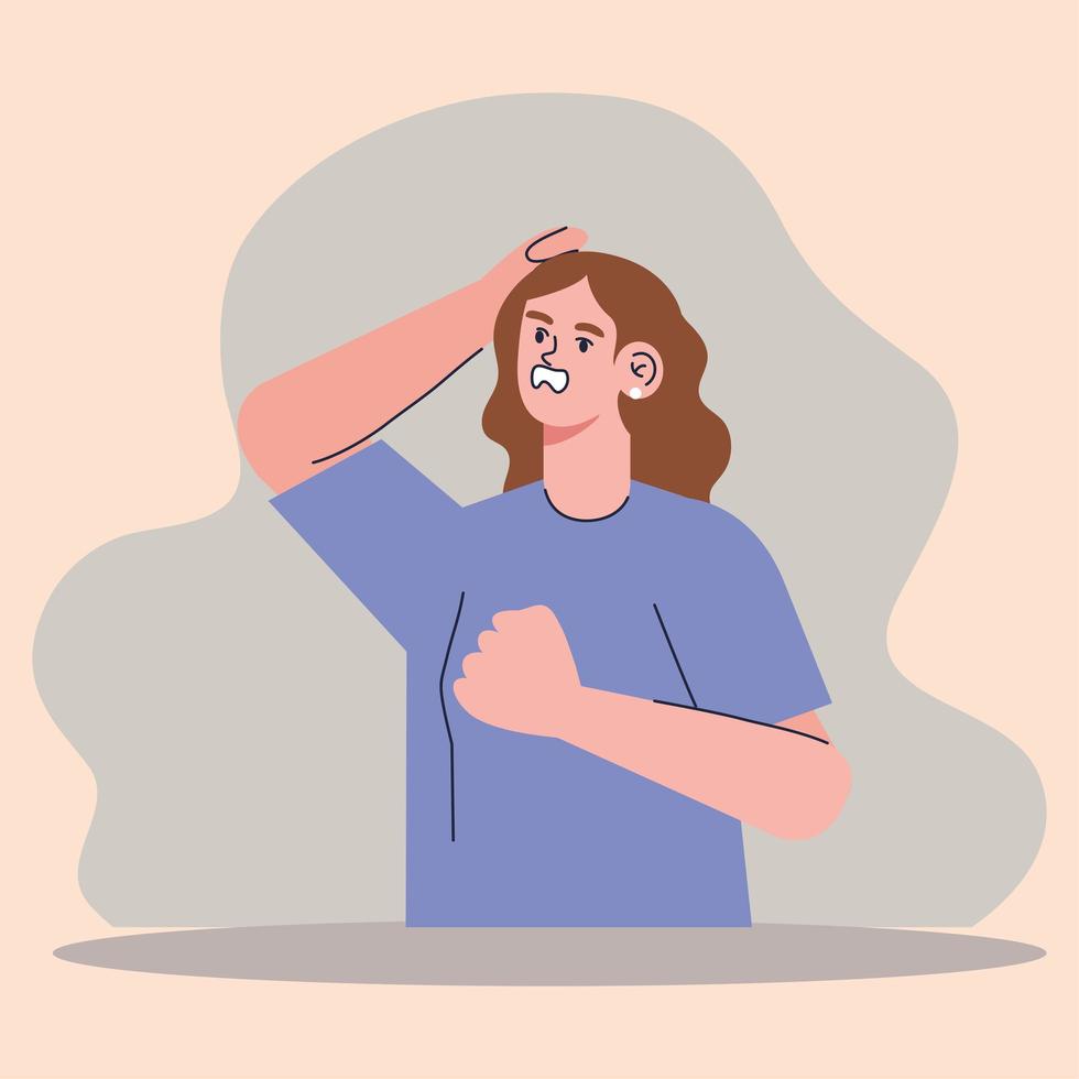 woman panicking character vector