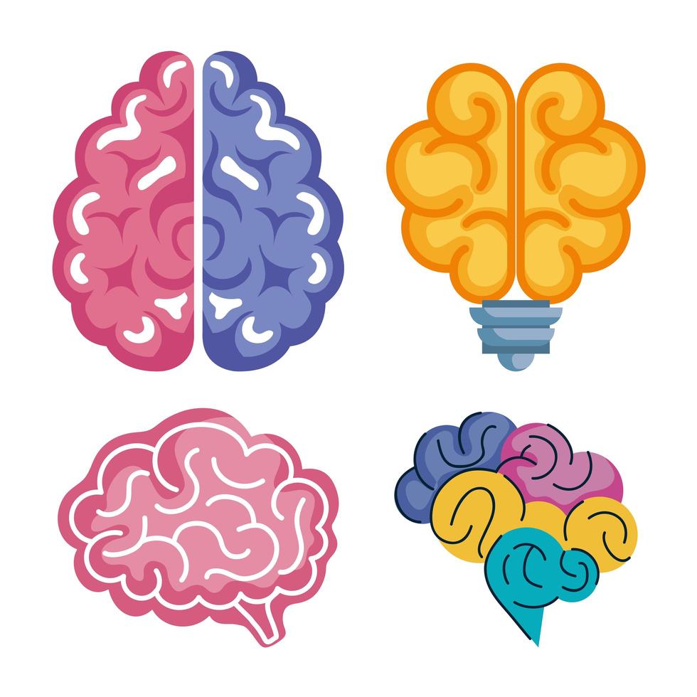 four creative brains vector