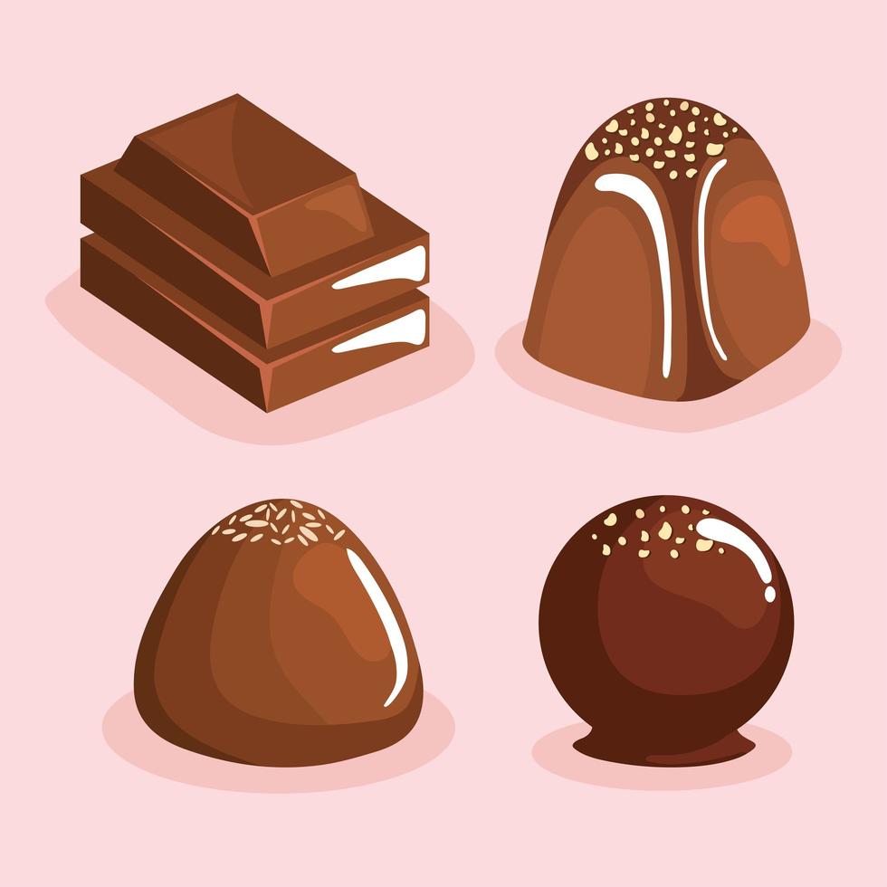 chocolate four products vector