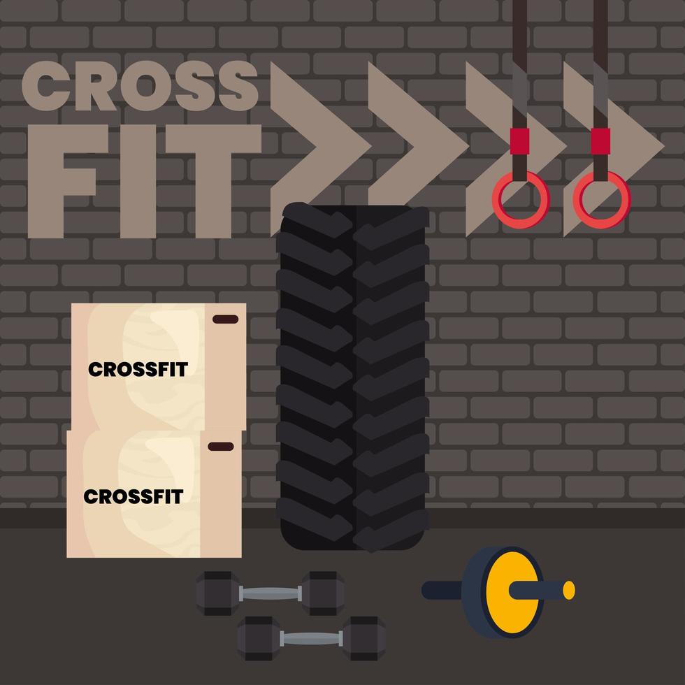 crossfit sport scene vector