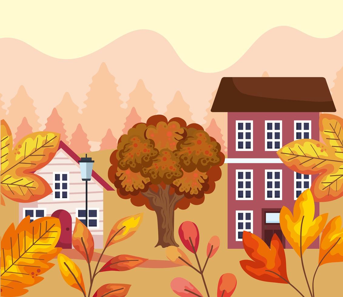 autumn season landscape vector