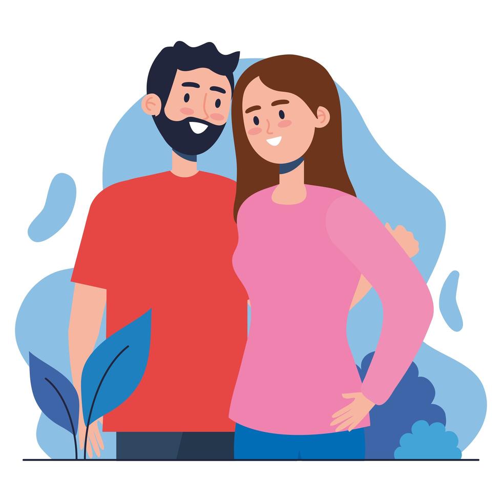 lovers couple characters vector