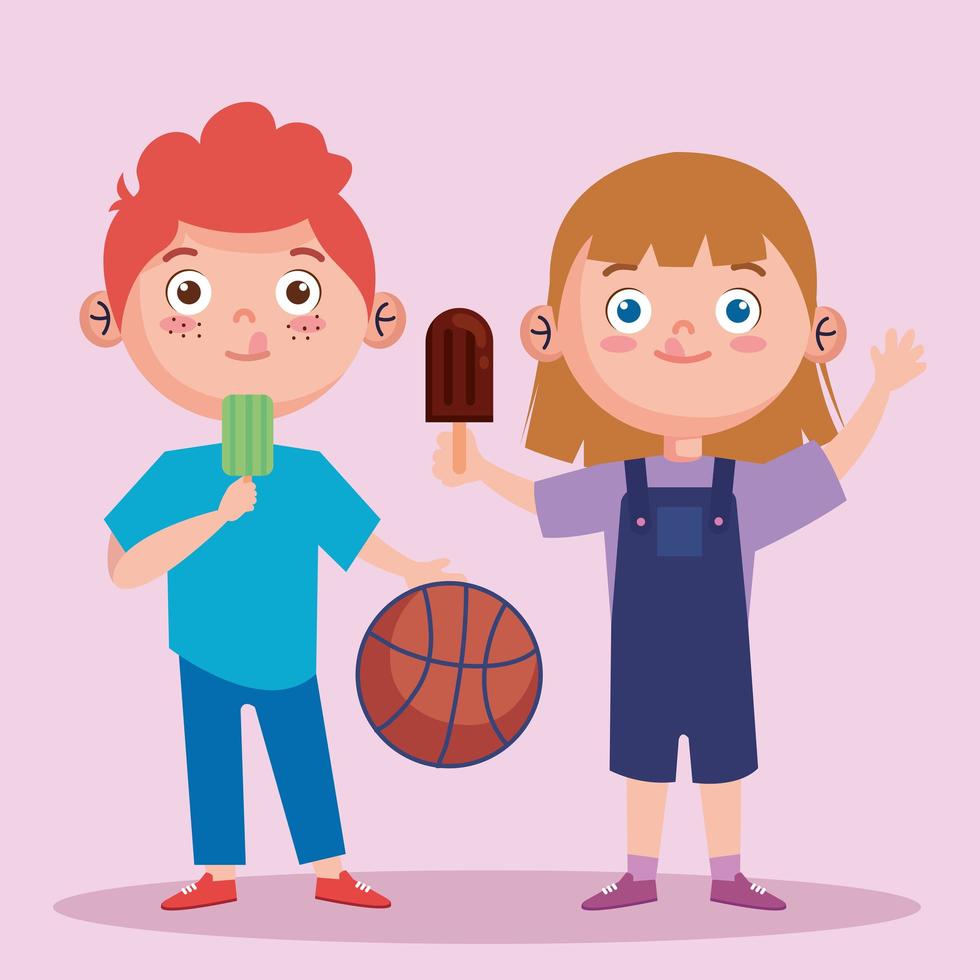 kids couple characters vector