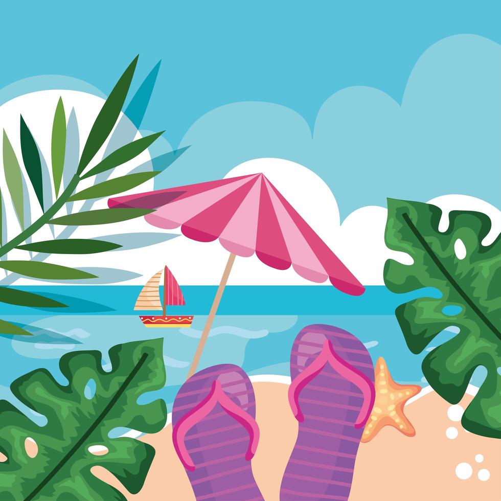 summer season landscape vector