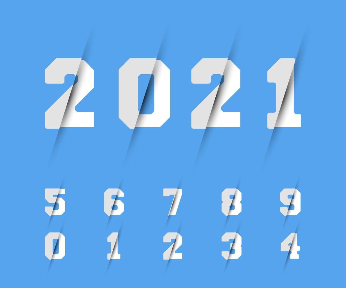 Set of numbers 0 1 2 3 4 5 6 7 8 9 razor design Vector illustration