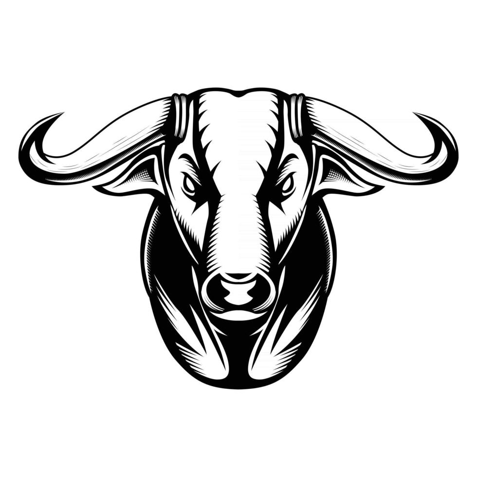 Vector Illustration front view of Bull head
