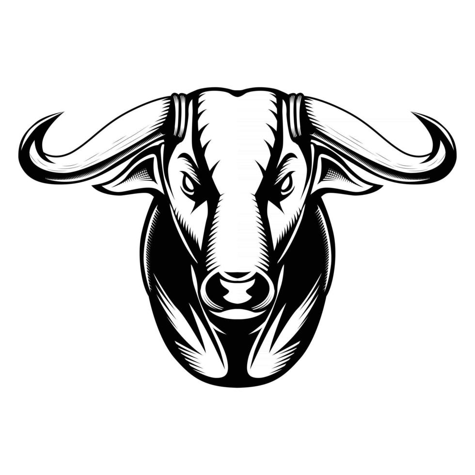 Vector Illustration front view of Bull head