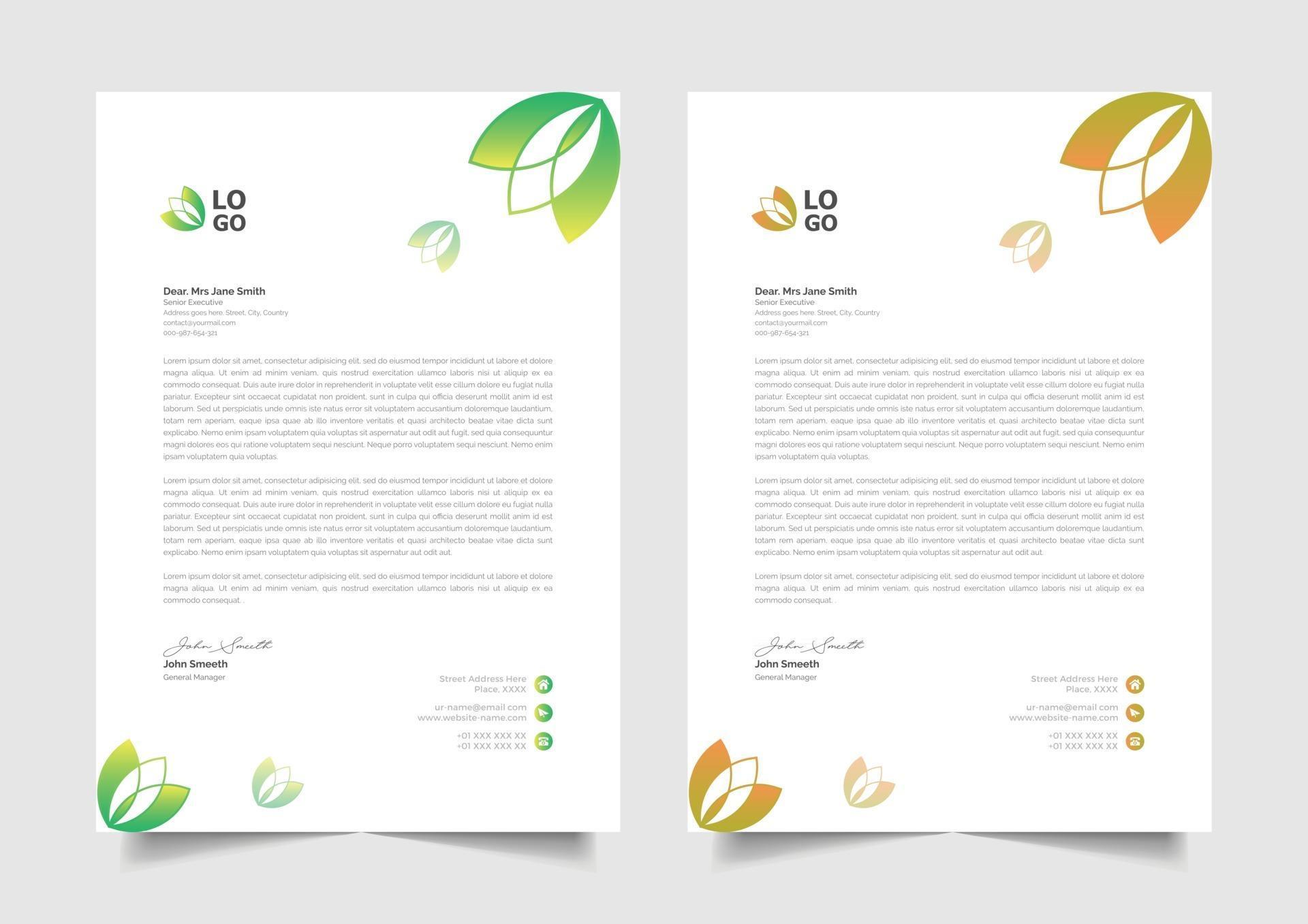 flower letterhead design template 2450340 Vector Art at Vecteezy