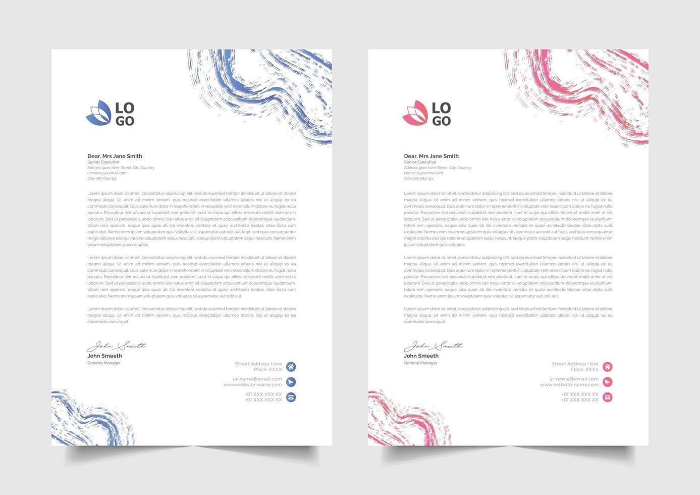 marble letterhead design for business vector