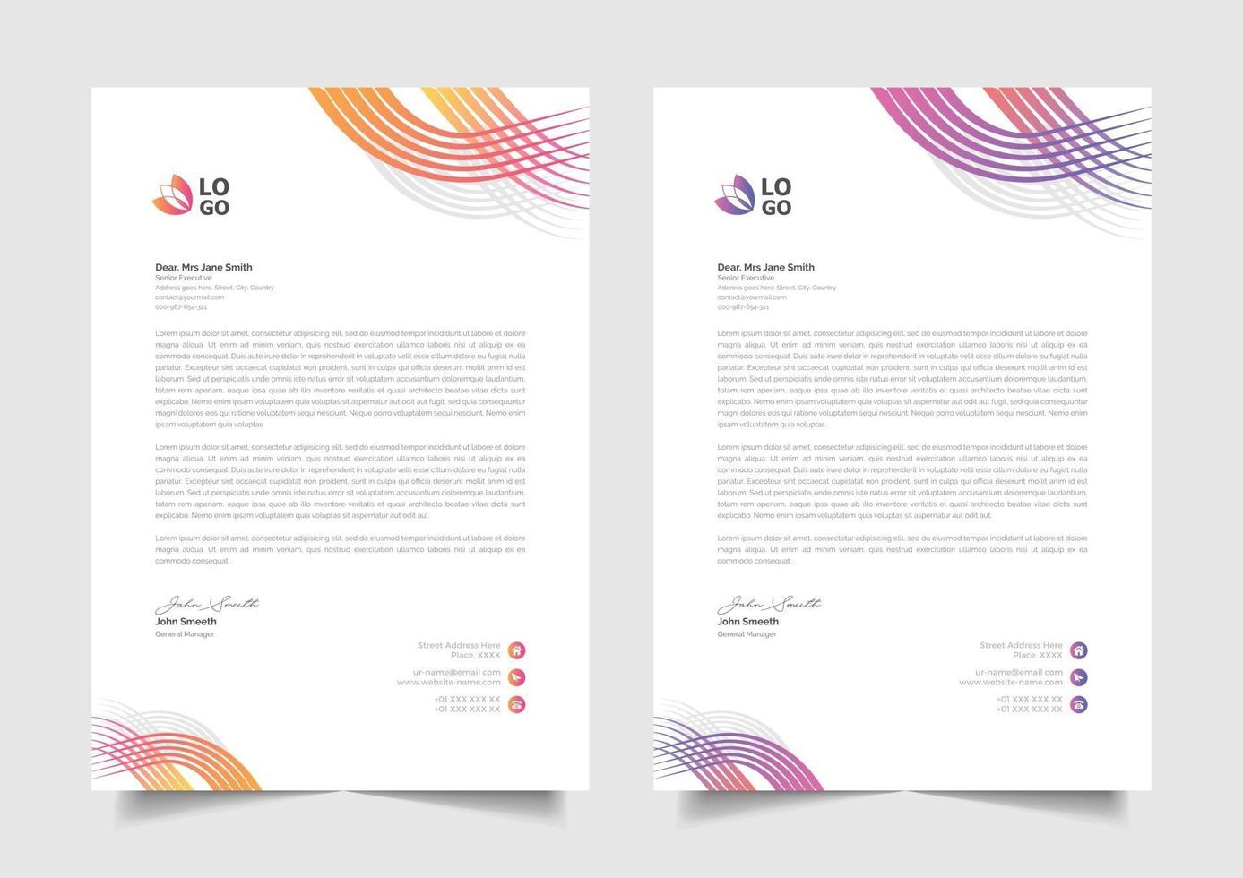 modern letterhead design for business vector