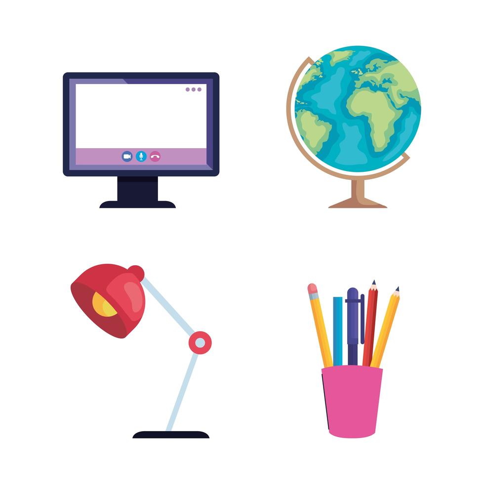 education online icons vector