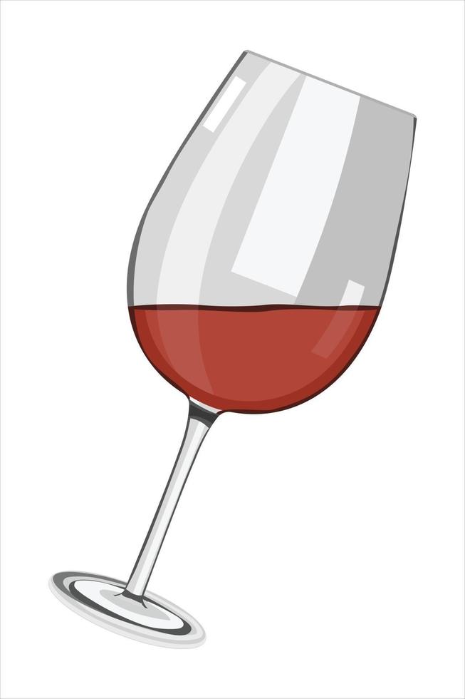 Glass of red wine in flat design vector