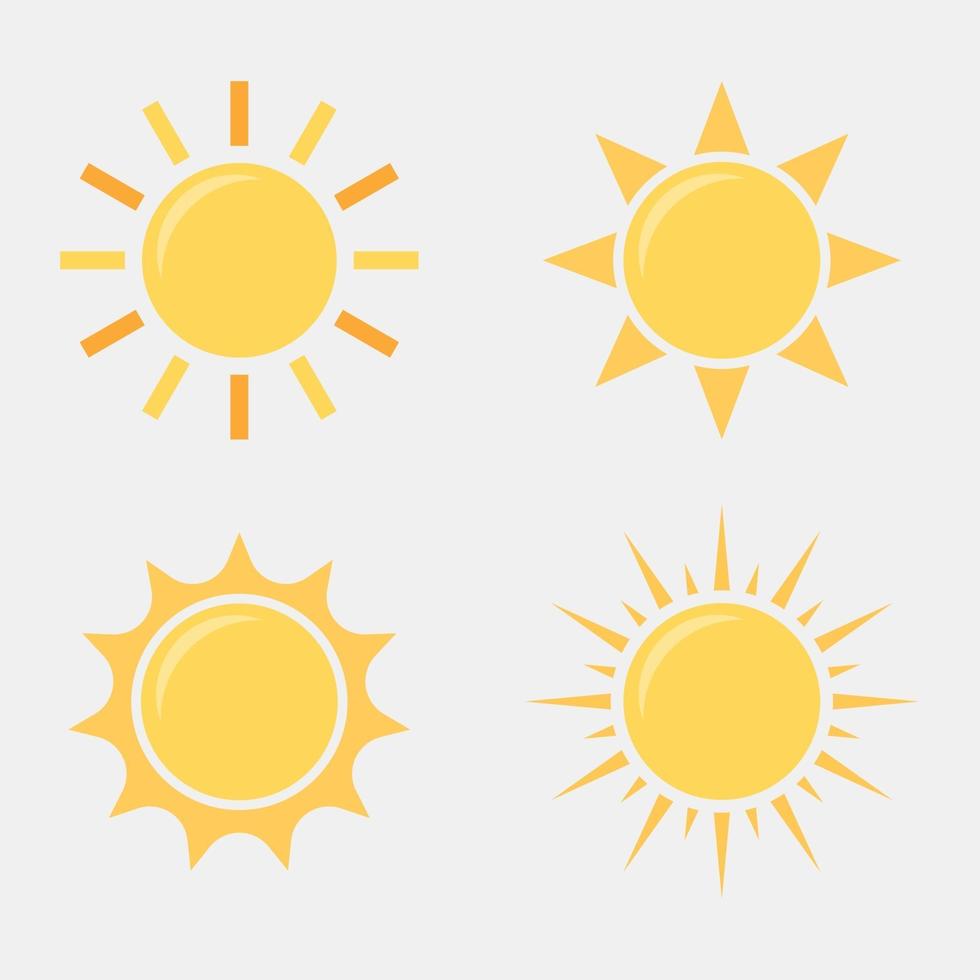 Set of sun icons vector