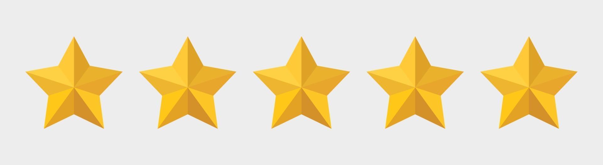 Five stars rating icon vector