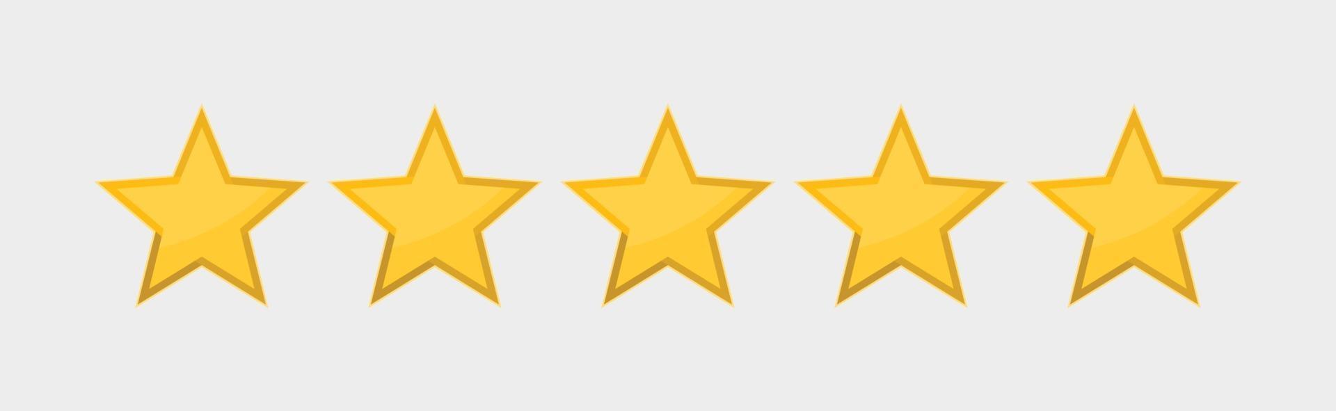 Five stars rating icon vector