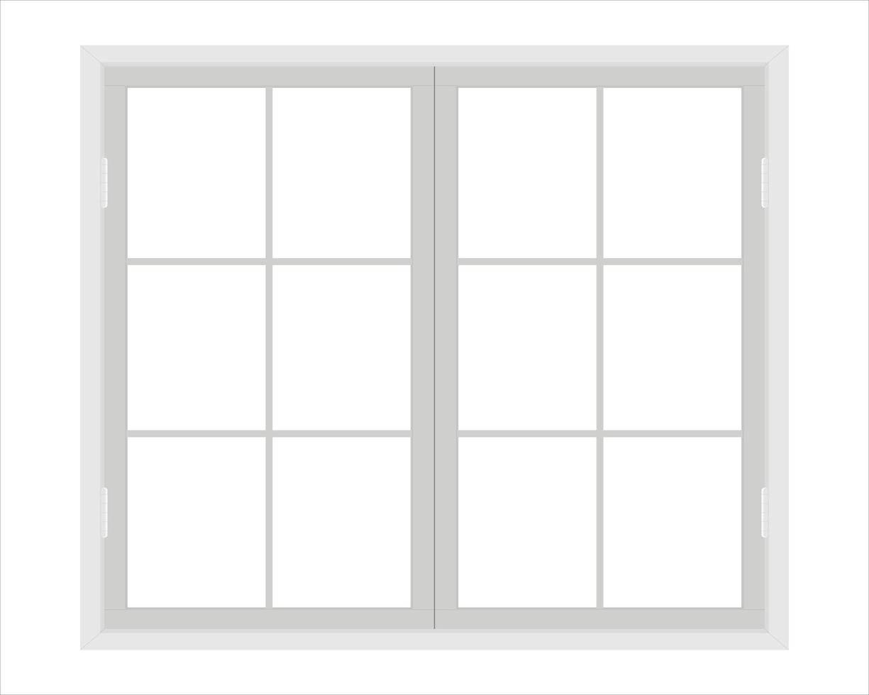 Marco de ventana blanco aislado sobre fondo blanco. vector