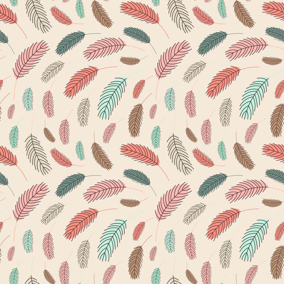 Feathers seamless pattern. Vector illustration