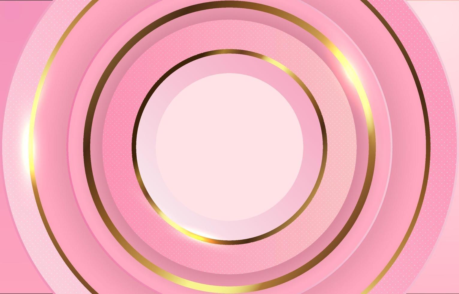 fondo de lujo círculo rosa y dorado vector