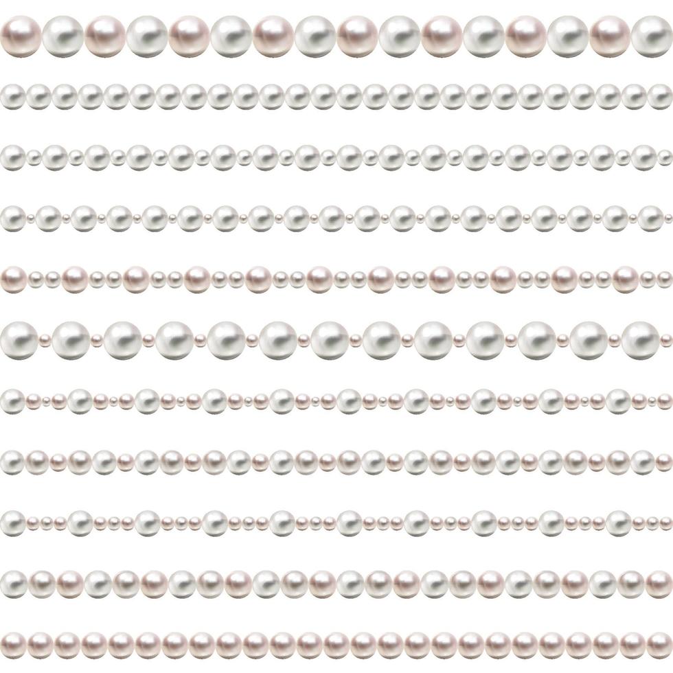 Glamour seamless Borders on white Background Vector