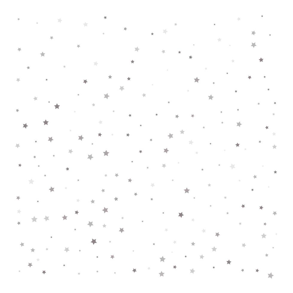 Falling silver stars on white background vector