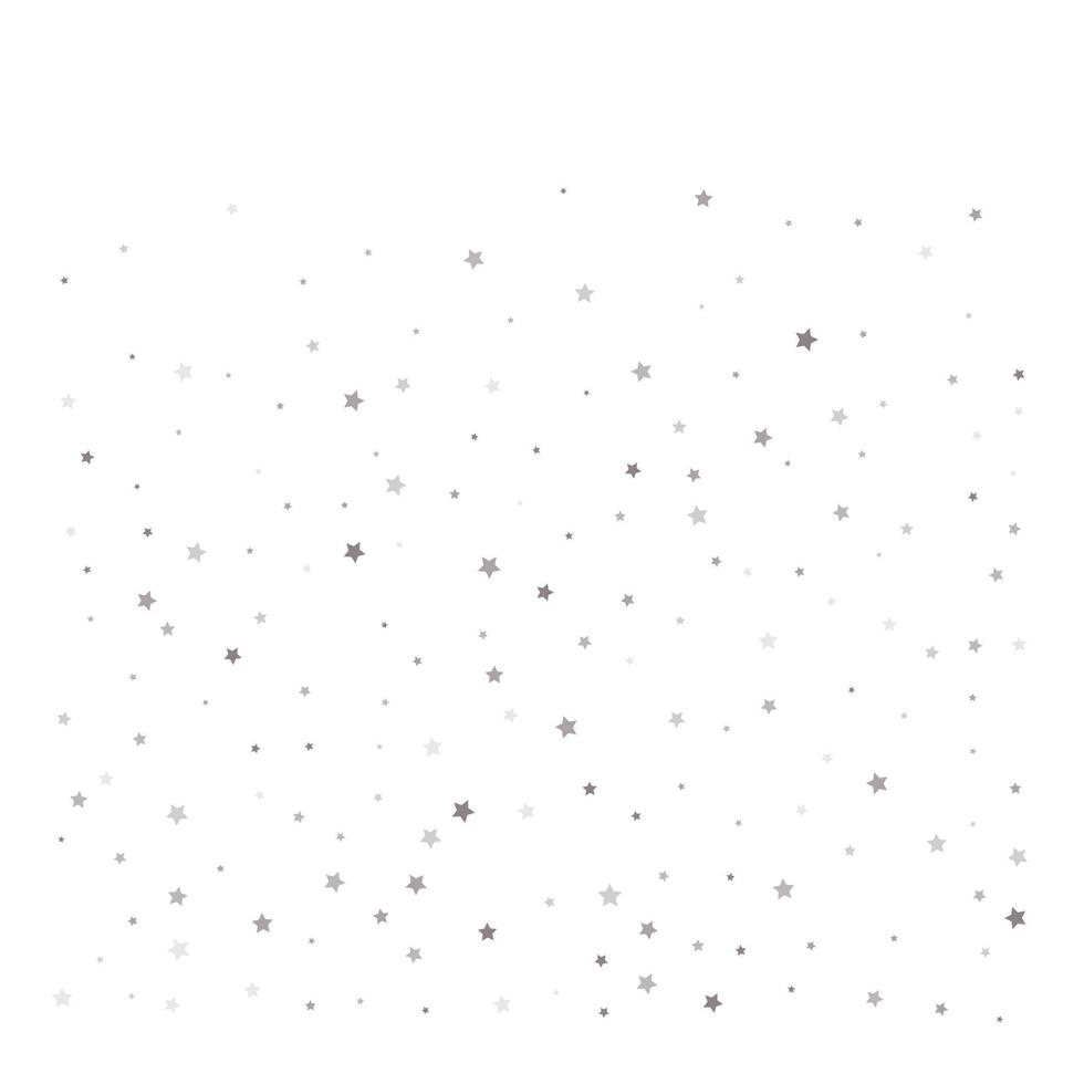 Falling silver stars on white background vector