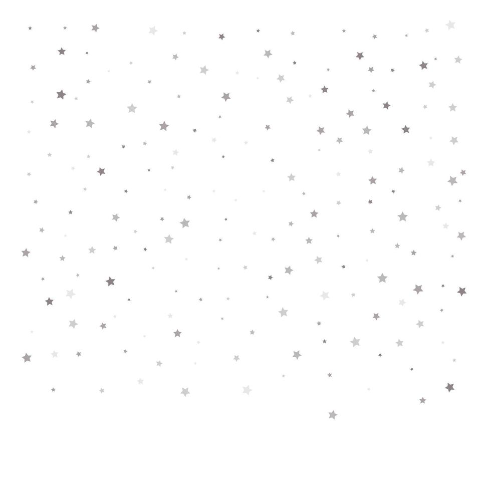 Falling silver stars on white background vector