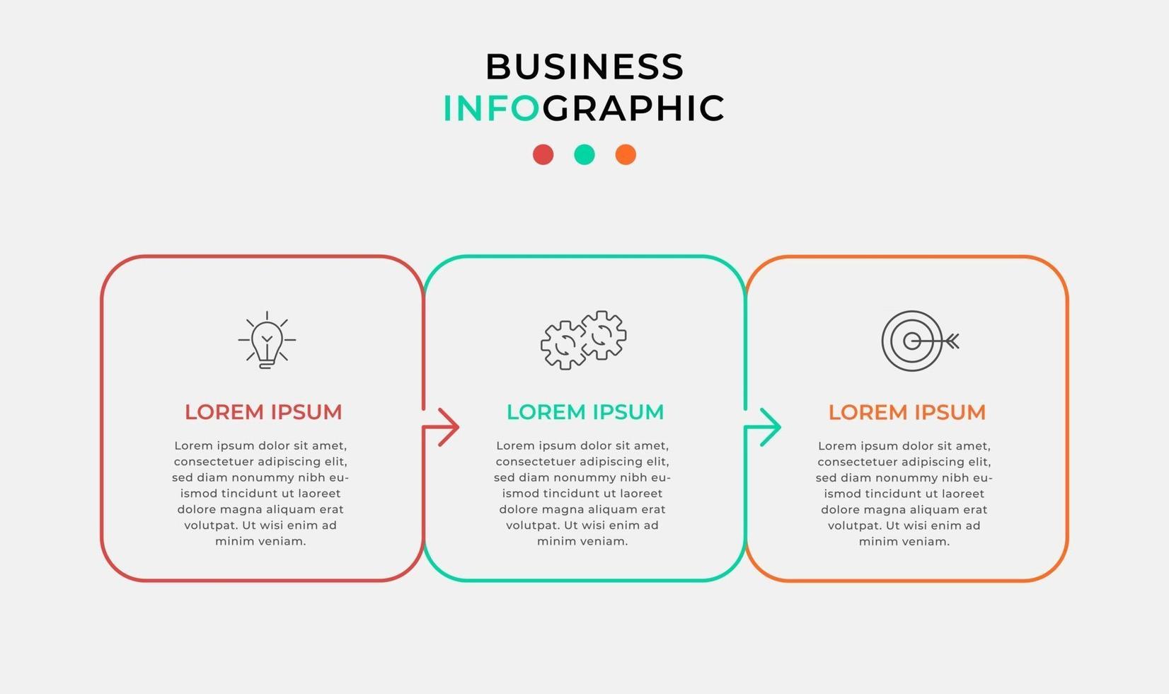 Vector Infographic design business template with icons and 3 options or steps Can be used for process diagram presentations workflow layout banner