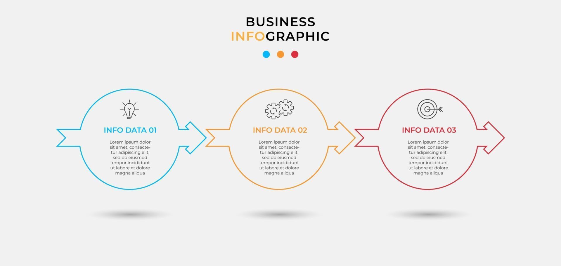 Vector Infographic design business template with icons and 3 options or steps Can be used for process diagram presentations workflow layout banner